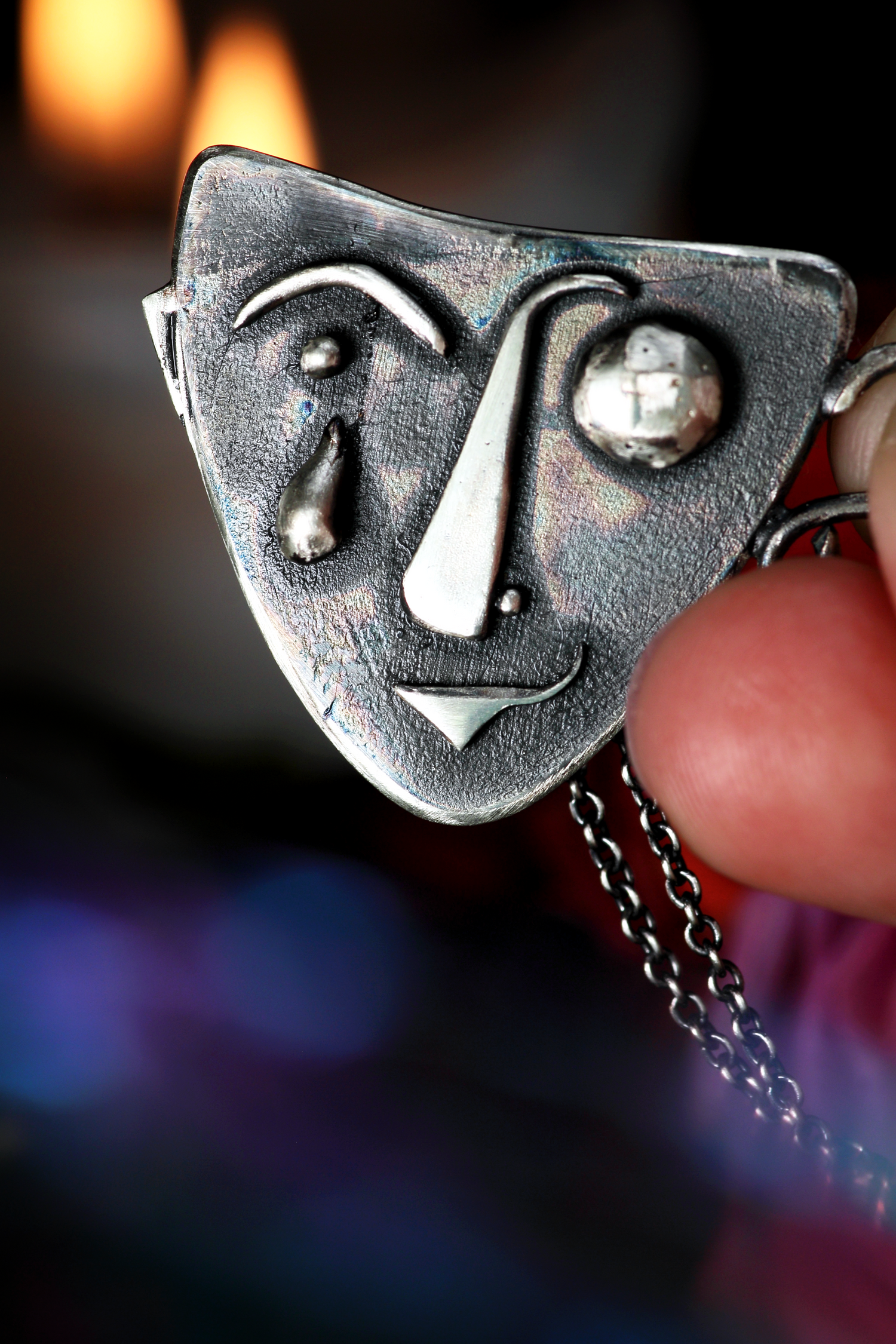 OPHELIA Kunst Maske Silberanhänger · SILVER MIRAGE Serie #3