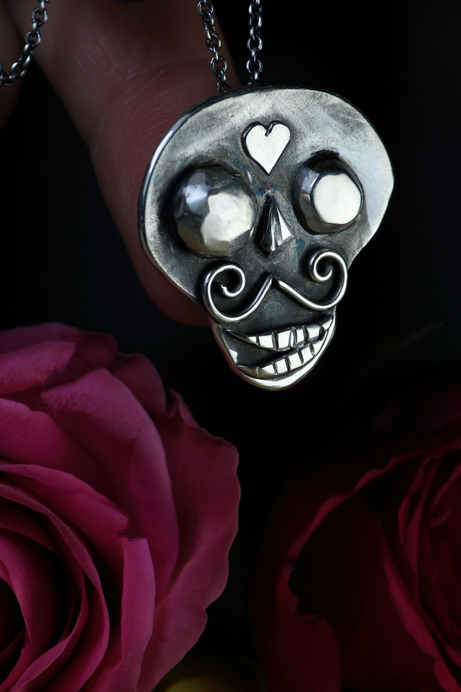 SALE · AMOR ETERNO Silberanhänger · SILVER MIRAGE Serie #2 · Totenkopf Maske · Dia de los Muertos