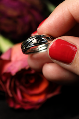 HERZ AUS GOLD Unikat Ring aus Silber 925 mit 18k Rosé Gold Heart · Ringgrösse EU 53 -54