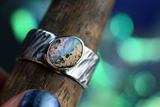 MARE IMMORTALE Boho Silberrring mit australischem Opal – Handgemachter, einzigartiger Unisex-Ring · Ringgrösse EU 59
