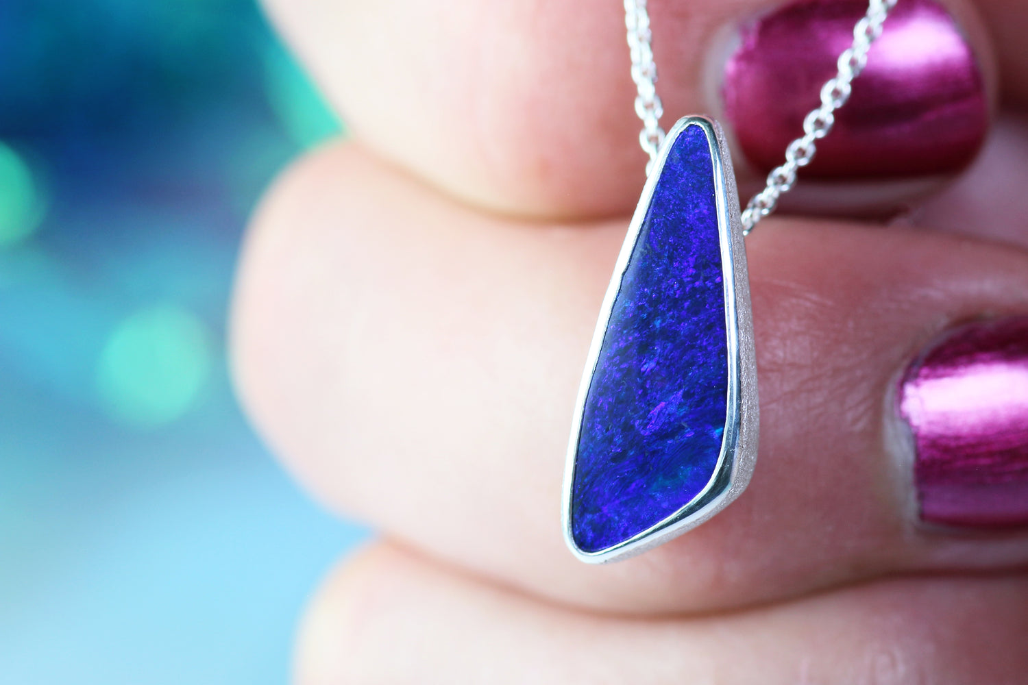 ARCANA NOCTURNA Ankerkette aus Silber 925 mit Opalanhänger