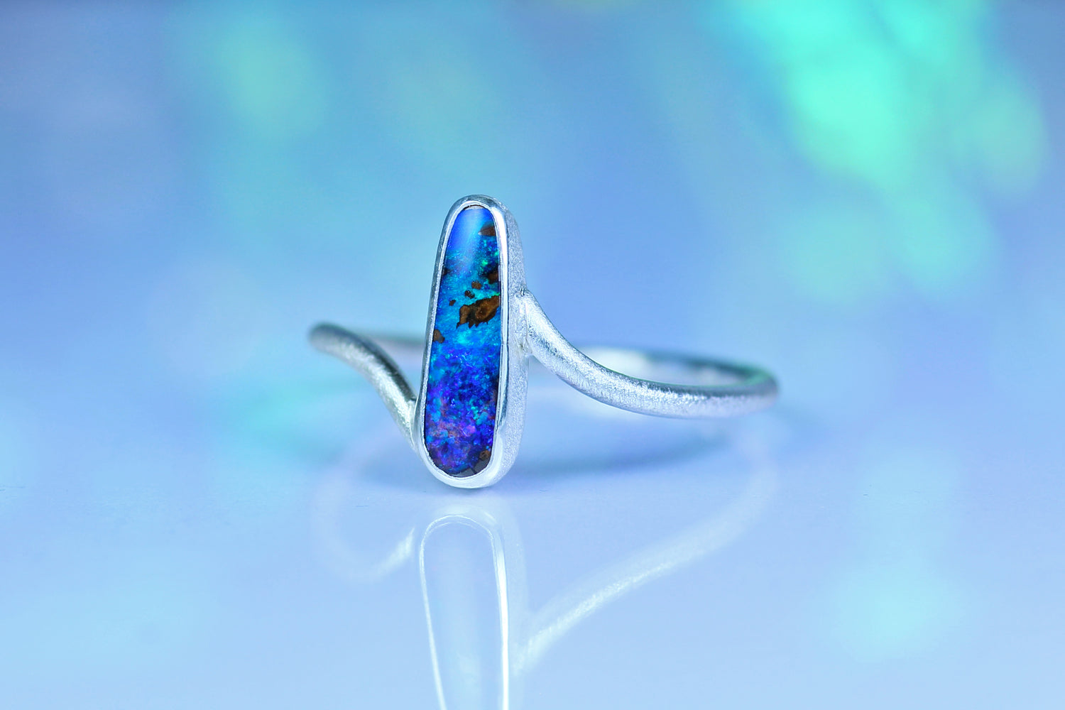 COSMO ATLANTIS Opalring aus Silber 925 · Ringgrösse EU 57 - 58