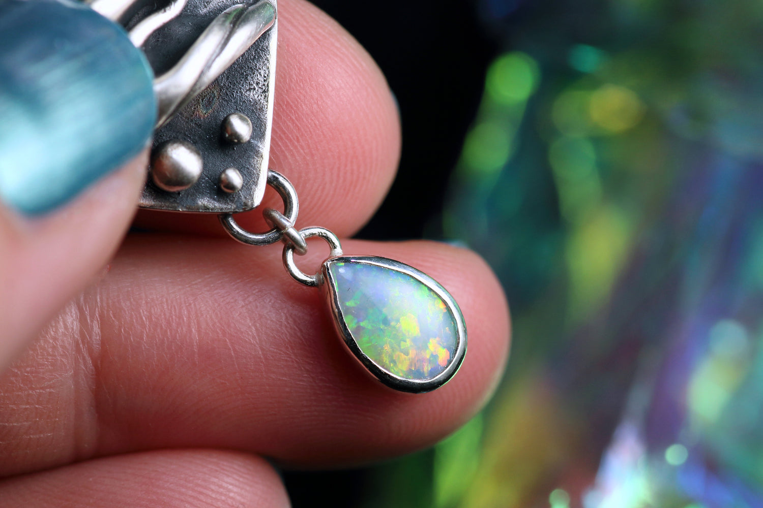 LACRIMA Silberanhänger mit Mondstein & Crystal Opal Anhänger