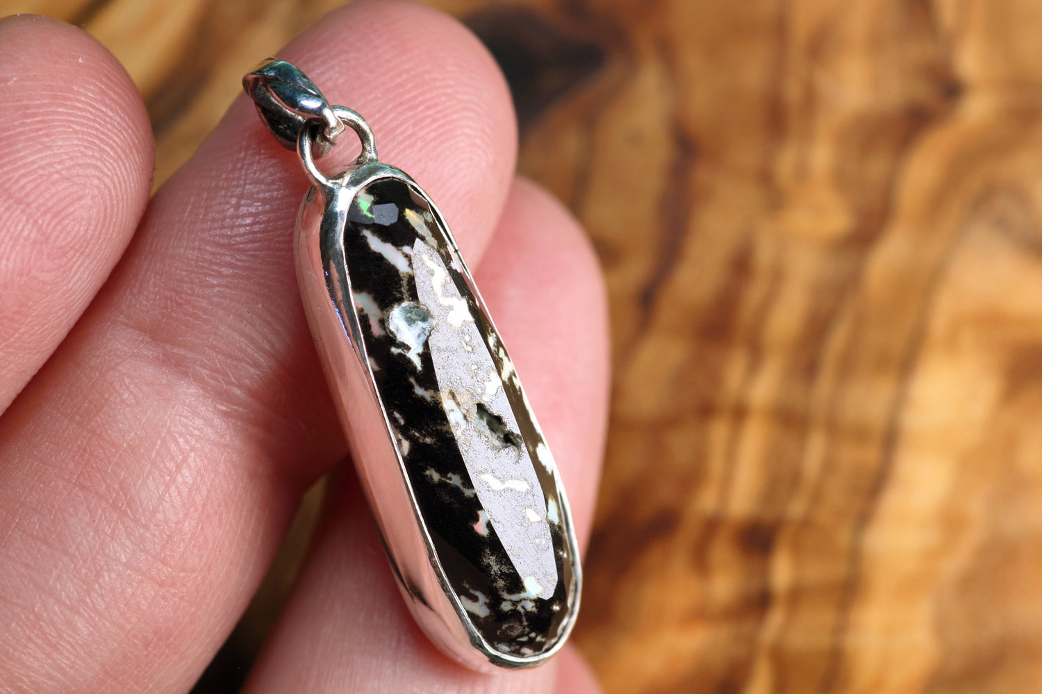 AURORA FERA Einzigartiger Mexikanischer Leoparden Opal Silberanhänger