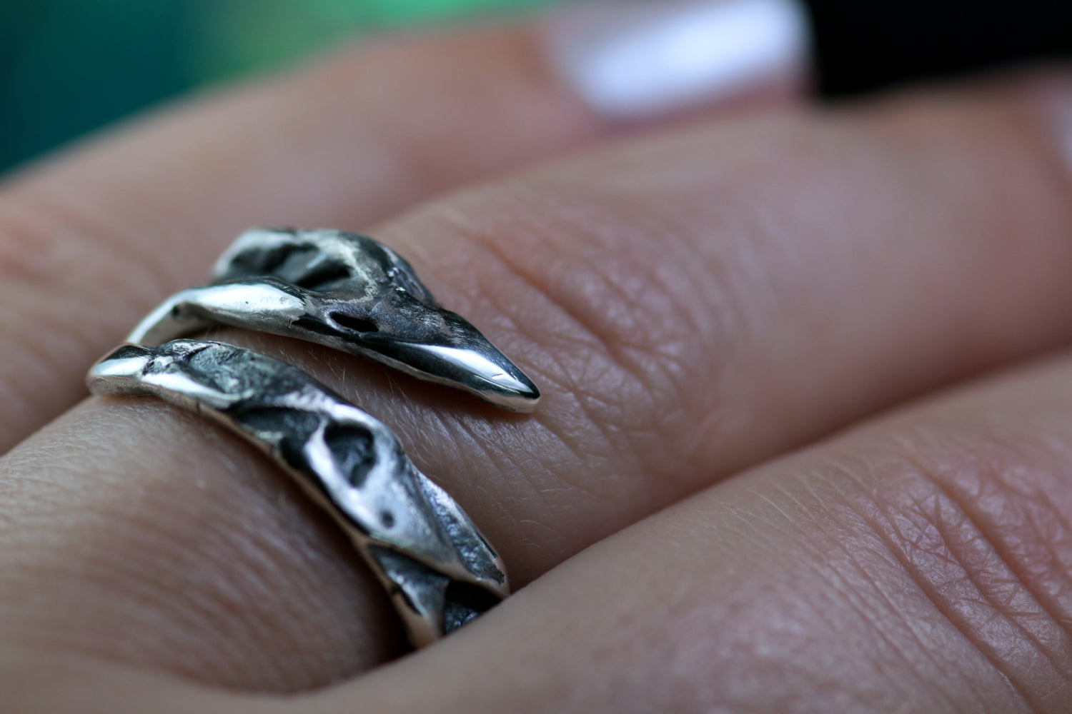 Bague COR MARIS • Bague design ouverte en argent 925 avec structure organique · Précommande