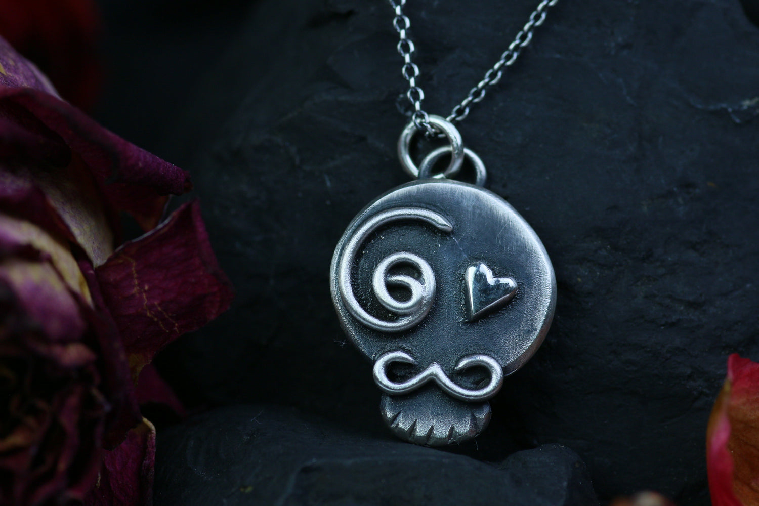 EL CABALLERO Totenkopf Anhänger aus Silber 925 · Dia de los Muertos · Unikates Design