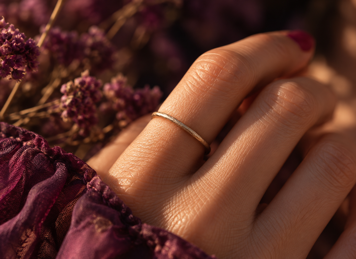 AURORA Ring aus Rosé Gold 18k mit Satin Finish