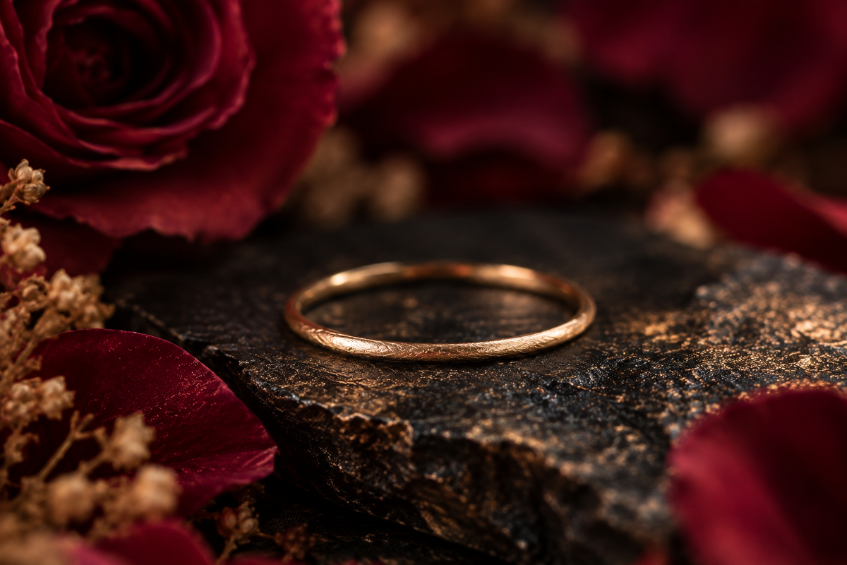 AURORA Ring aus Rosé Gold 18k mit Satin Finish