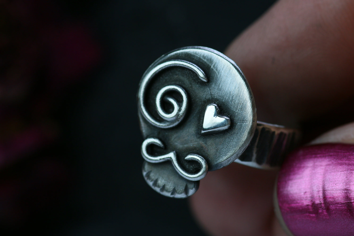 EL CABALLERO Totenkopf Ring aus Silber 925 · Dia de los Muertos · Unikat