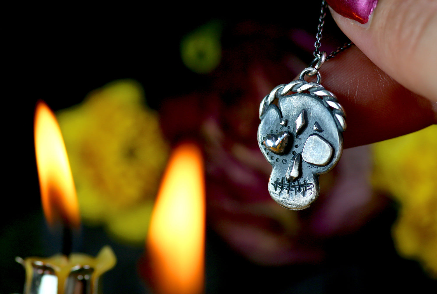 LA PRECIOSA – Totenkopf Anhänger aus 925er Sterlingsilber · Día de los Muertos