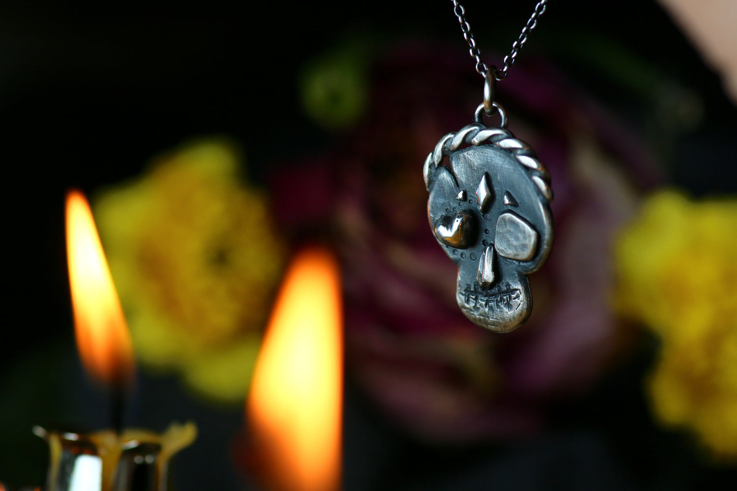 LA PRECIOSA – Totenkopf Anhänger aus 925er Sterlingsilber · Día de los Muertos