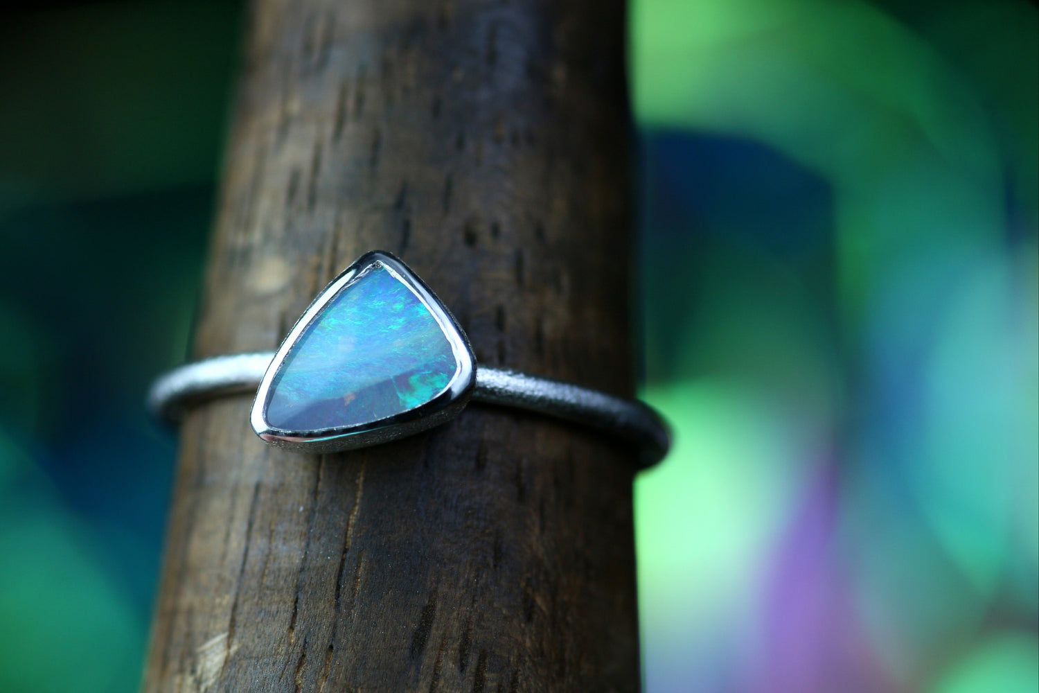 AZURA Ring in Silber 925 mit Boulder Opal · Grösse EU 57
