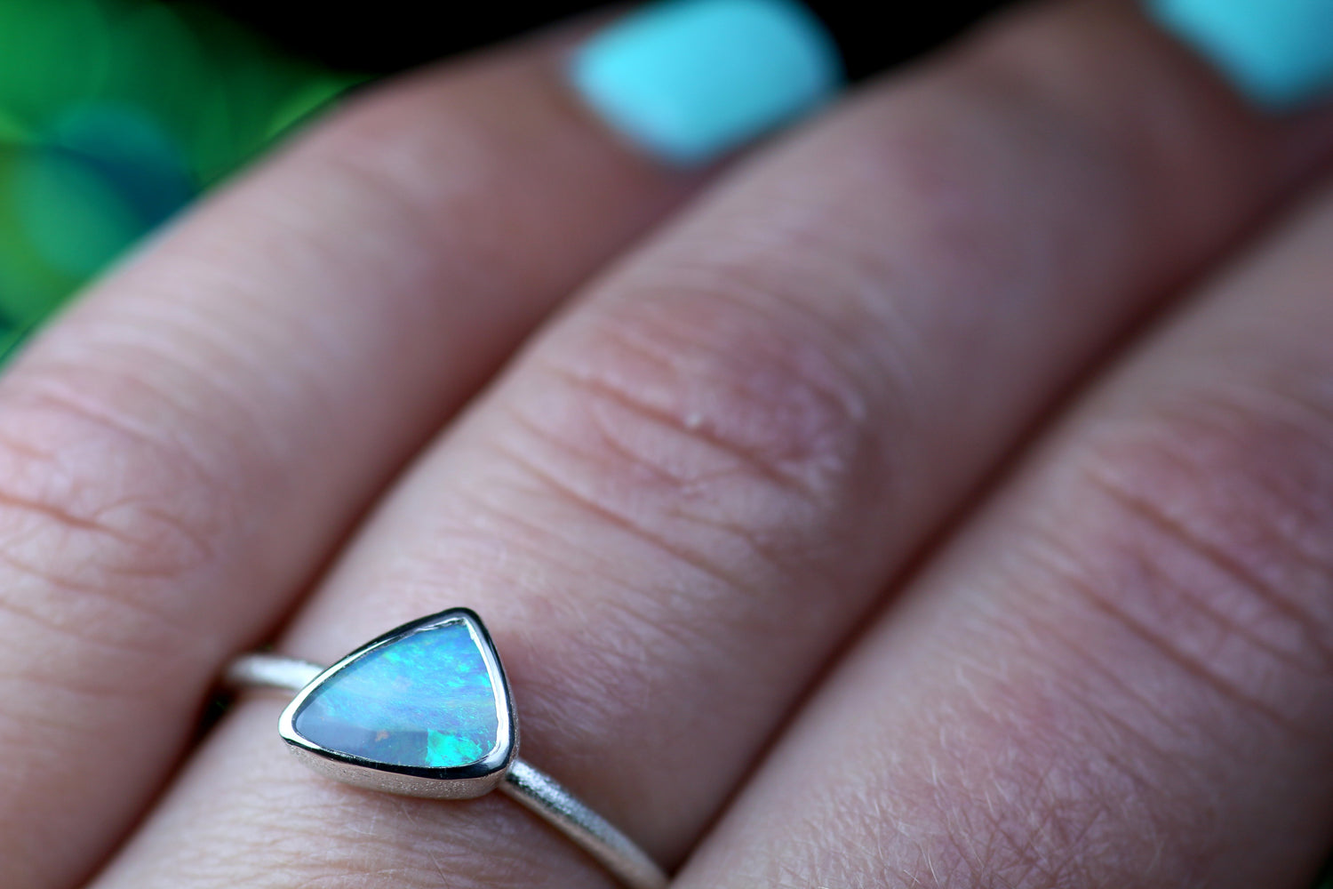 AZURA Ring in Silber 925 mit Boulder Opal · Grösse EU 57