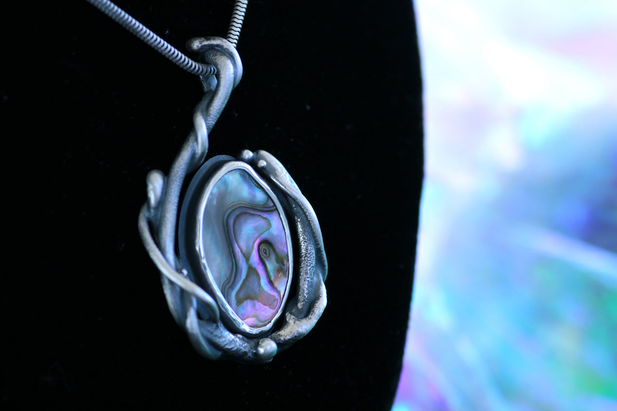 AURA MARELIA Anhänger • Designer Silberanhänger 925 mit Paua · Unikat