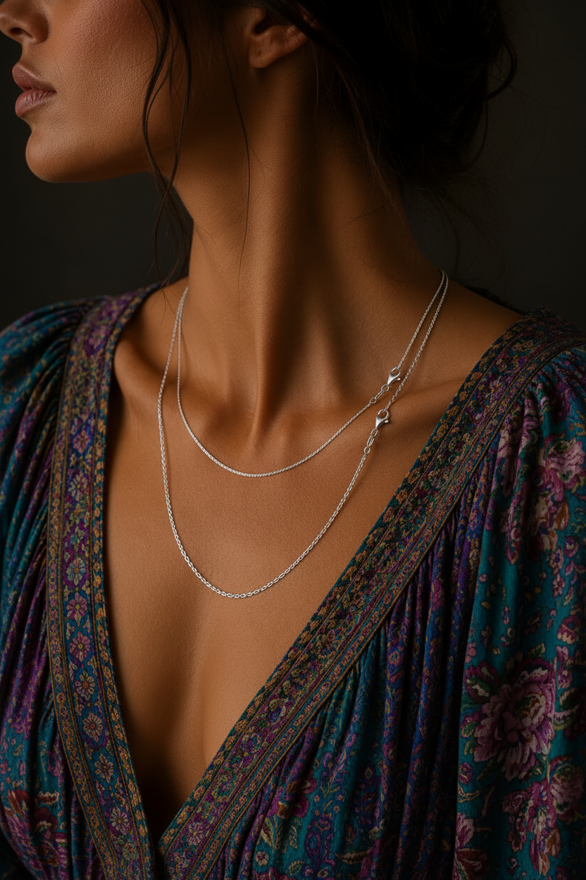 Halskette · Ankerkette aus 925 Sterling Silber – 42 cm oder 50 cm