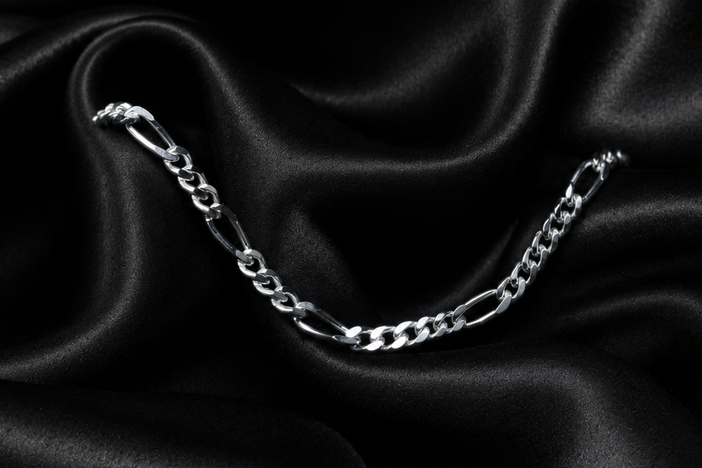 Halskette · Figaro Panzerkette aus 925 Sterling Silber – 42 cm oder 50 cm
