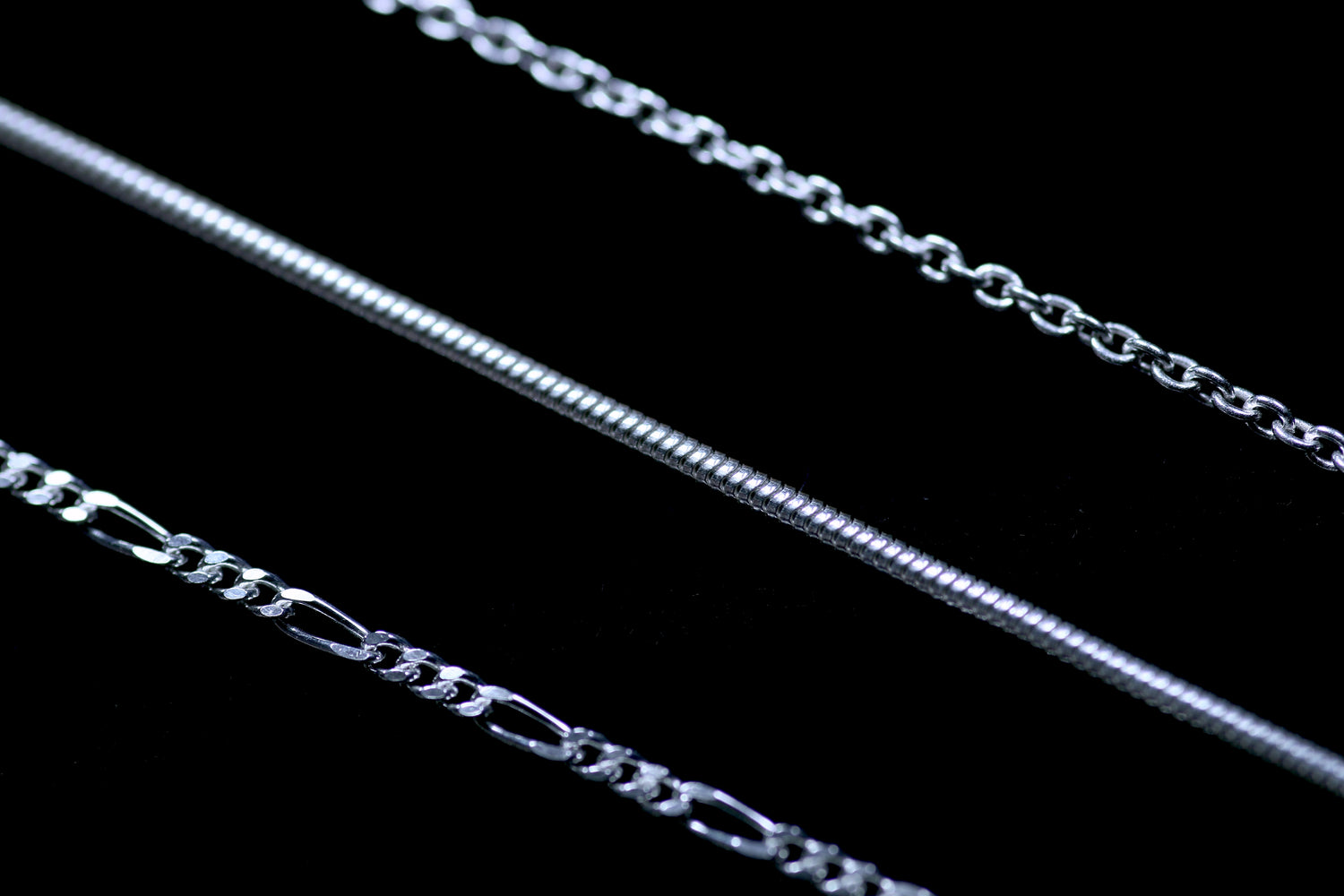 Halskette · Figaro Panzerkette aus 925 Sterling Silber – 42 cm oder 50 cm