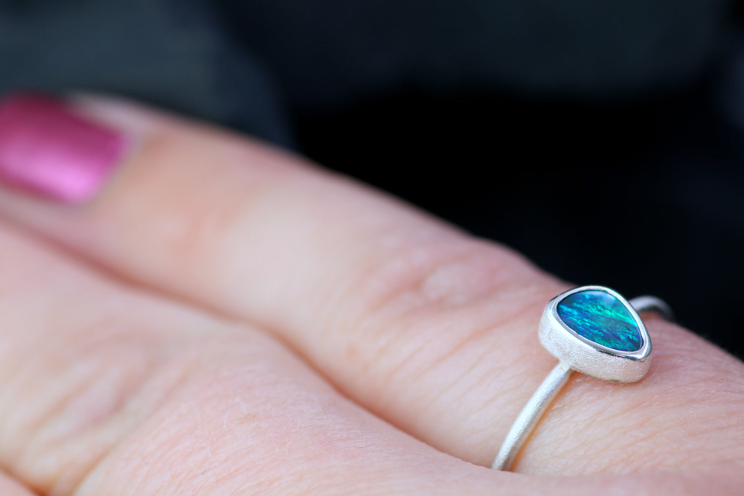 PAON Opal Ring aus Silber 925 · Ringgrösse EU 51-52