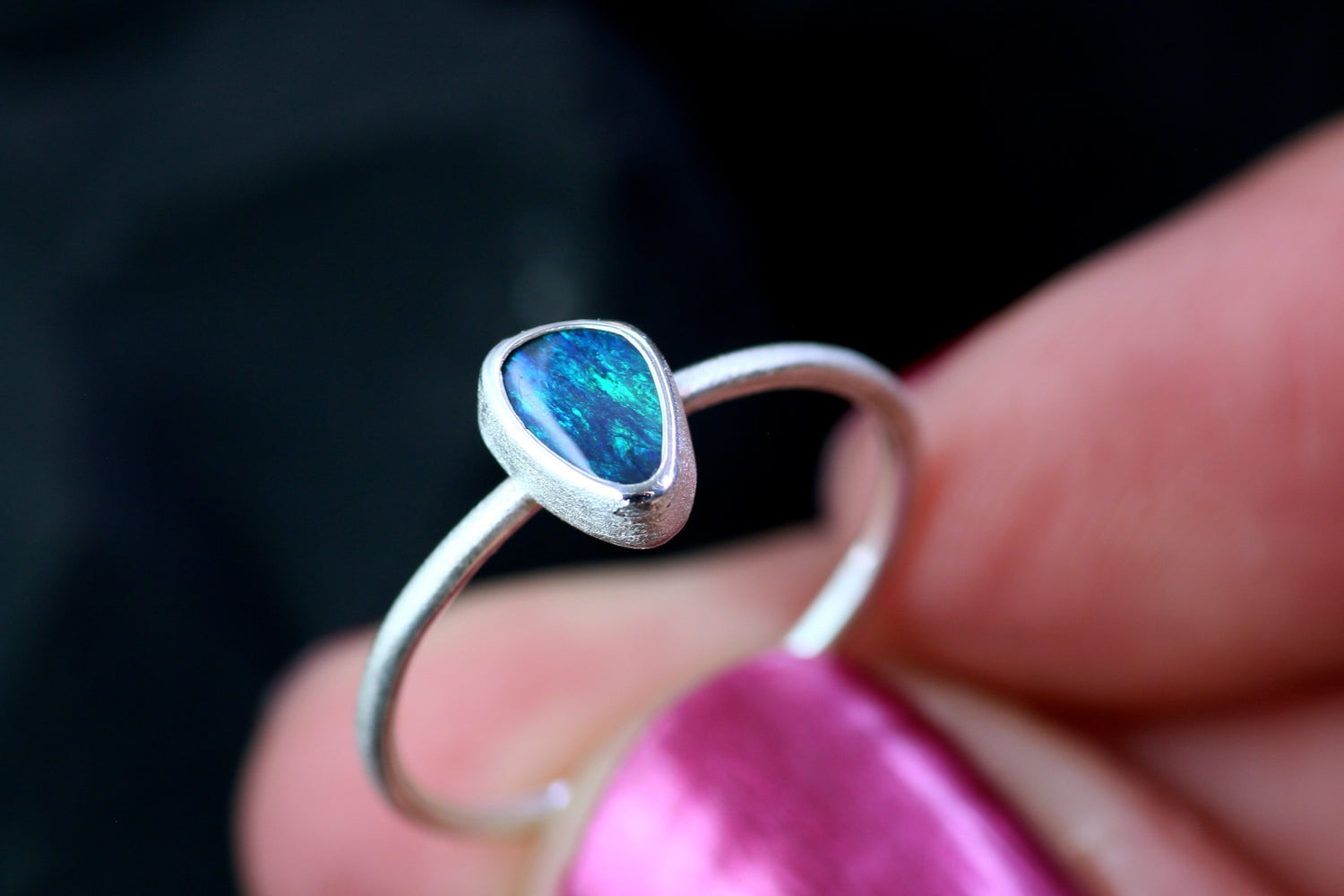 PAON Opal Ring aus Silber 925 · Ringgrösse EU 51-52