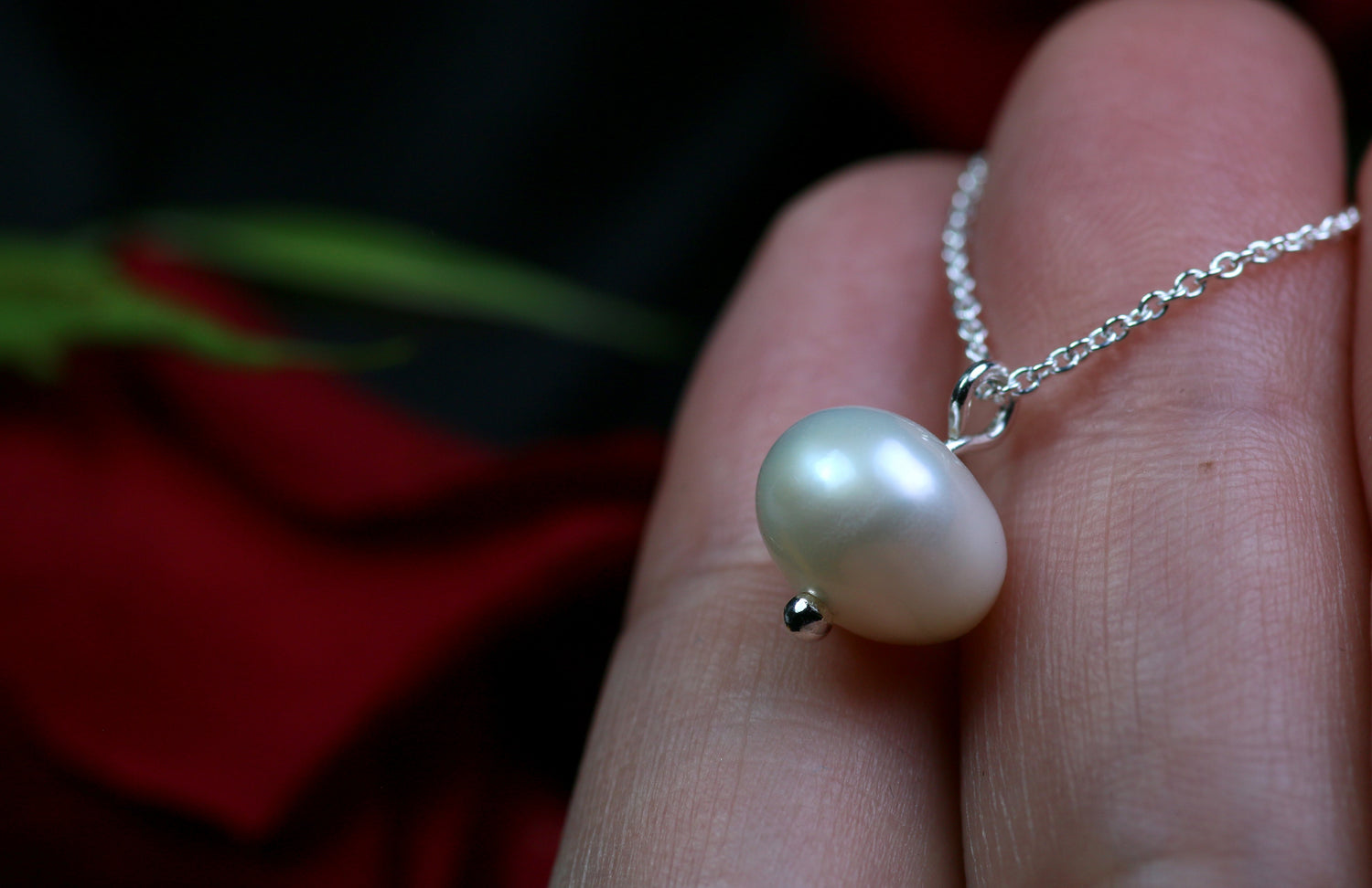 PERLA Ankerkette Silber 925 mit süssem Perlen-Anhänger