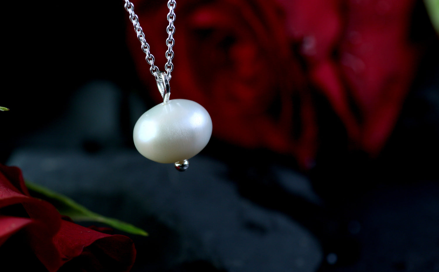 PERLA Ankerkette Silber 925 mit süssem Perlen-Anhänger