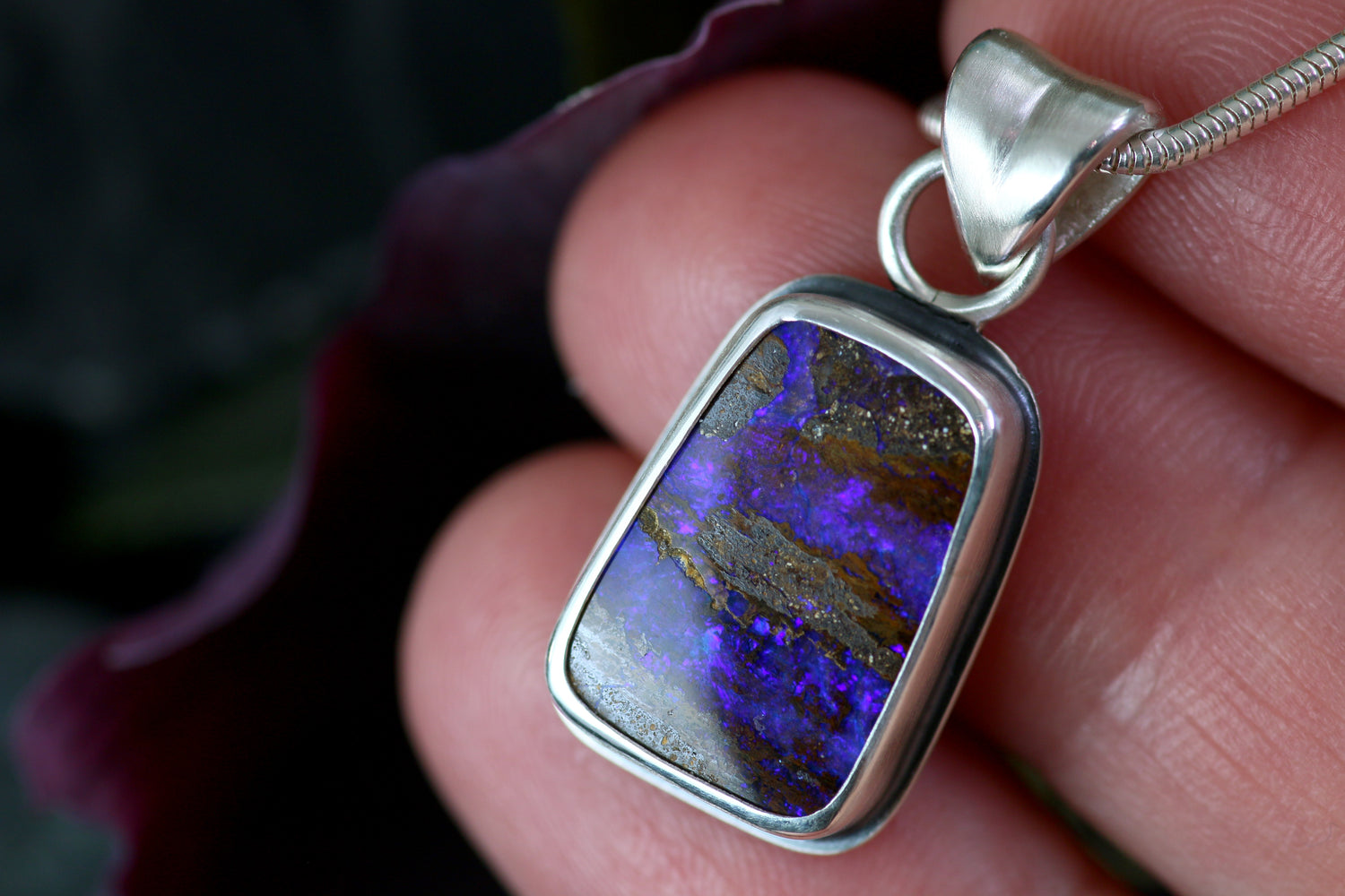 OBRYX PURPURA Silberanhänger mit australischem Opal