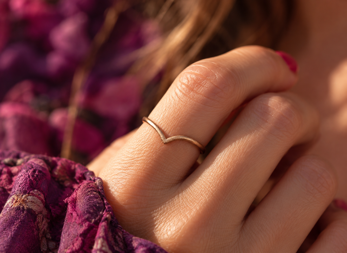 ROSALINA Boho Stapelring · 18 kt Roségold · Satin Finish · alle Ringgrössen erhältlich